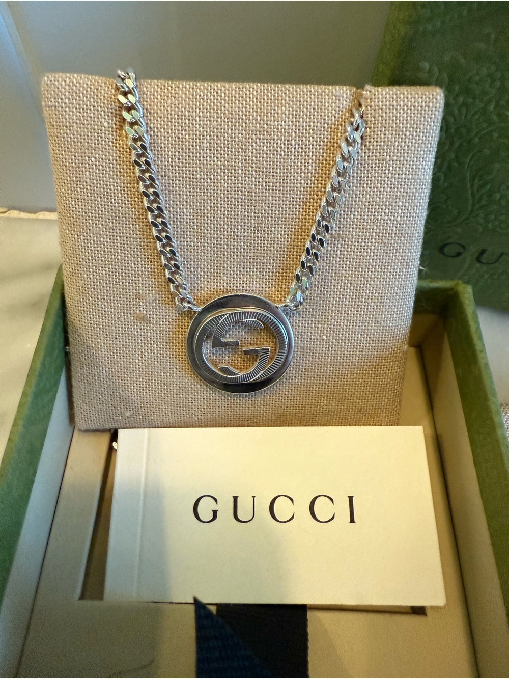 Gucci Interlocking G Sterling Silver thick chain necklace - Picture 1 of 7